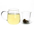 Caneca de chá Caneca de chá de vidro com filtro e copos com tampa